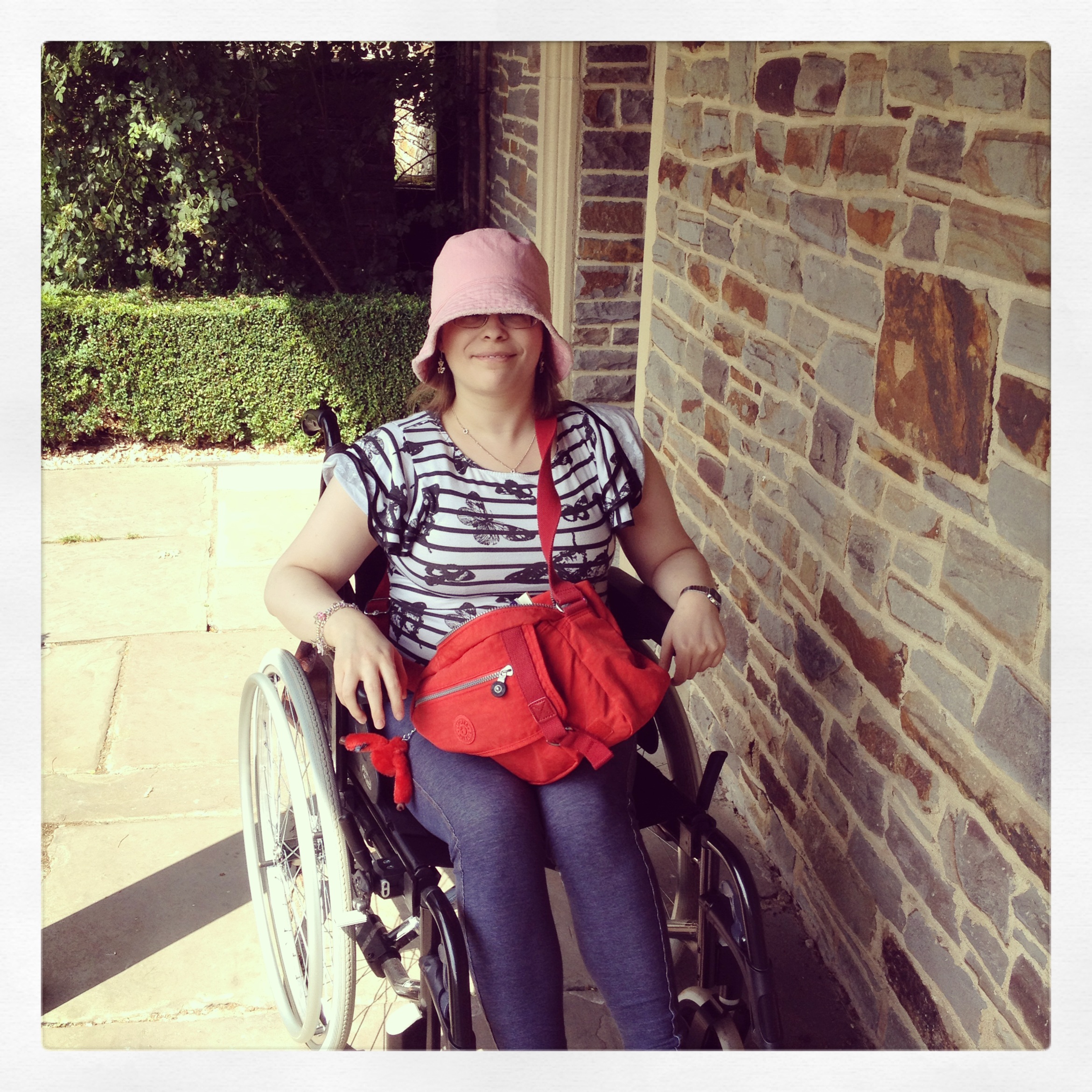 Me out and about in my wheelchair 