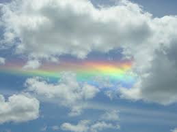 Finding joy can often be like seeing a rainbow appearing behind clouds...