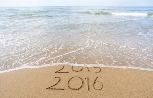 Just like in the sand, 2015 is being erased to make way for 2016